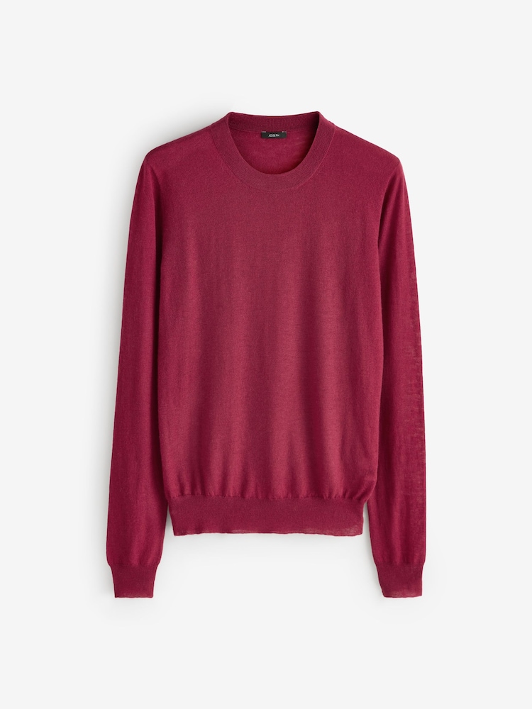 Joseph Red Round Neck Long Sleeve Cashmere Jumper - Image 1 of 1