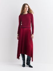 Joseph Red Round Neck Long Sleeve Cashmere Jumper - Image 2 of 6
