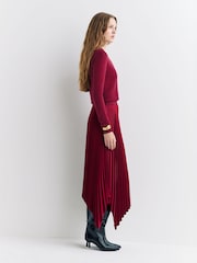 Joseph Red Round Neck Long Sleeve Cashmere Jumper - Image 4 of 6