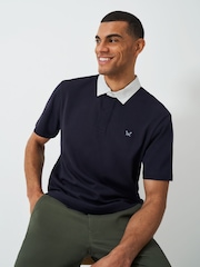 Crew Clothing 100% Cotton Patch-Detail Rugby Shirt - Imagen 1 de 1