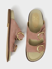 Crew Clothing Pink Leather Buckle Sandals - Image 4 of 4