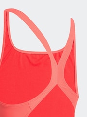 adidas Red 3-Stripes C-Back Kids Swimsuit - Image 5 of 5