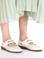 Rieker Womens Hook & Loop White Shoes - Image 1 of 7
