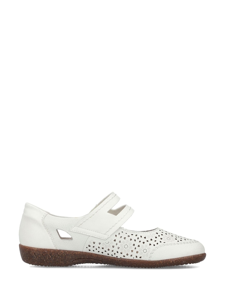 Rieker Womens Hook & Loop White Shoes - Image 3 of 7