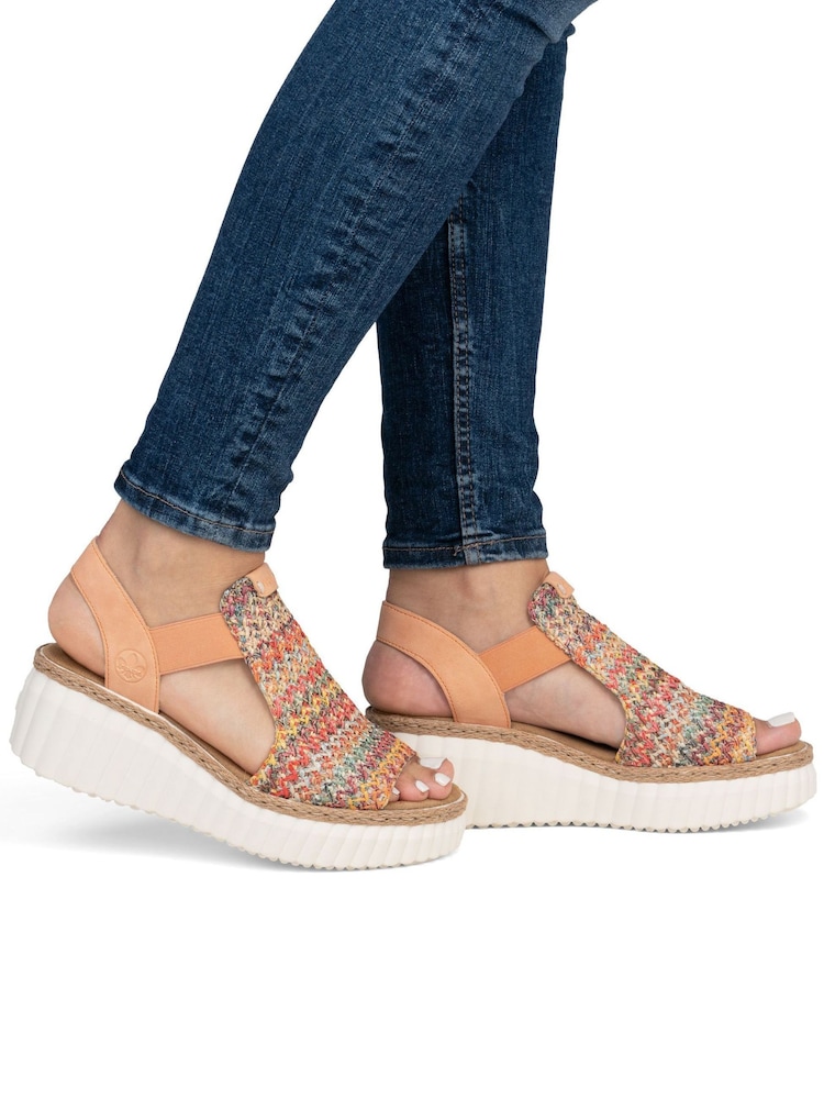 Rieker Multi Womens Elasticated Sandals - Image 1 of 7 Rieker Multi Womens Elasticated Sandals - Image 1 of 7