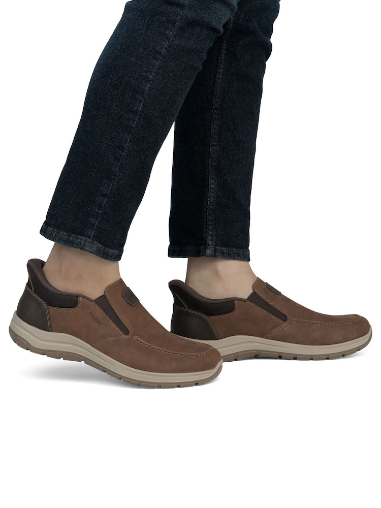 Rieker Mens Brown Shoes Elasticated - Image 1 of 5