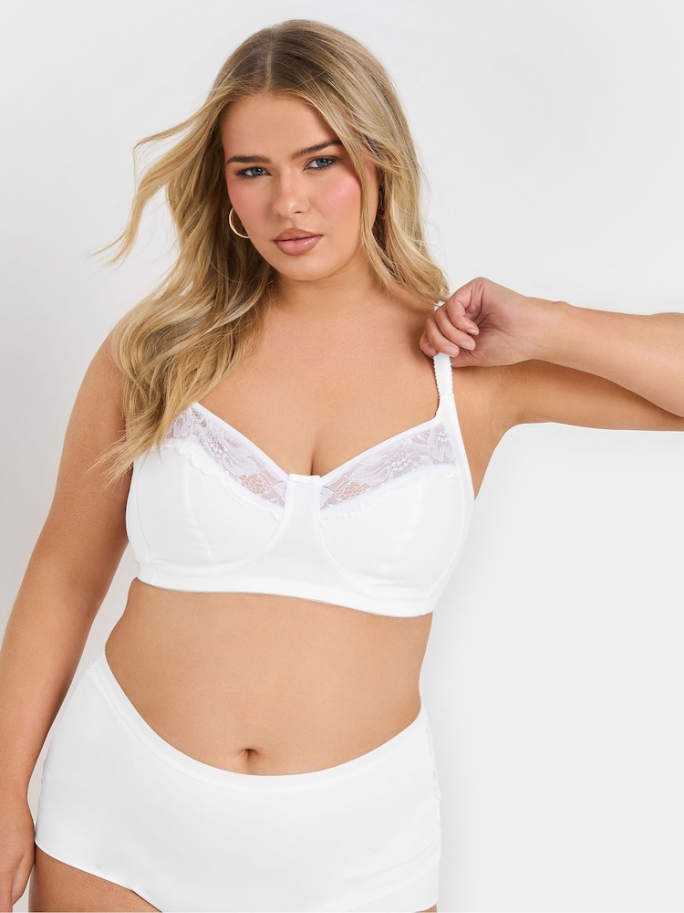 Yours Curve Blue Lace Cotton Bras 2 Pack - Image 2 of 8 Yours Curve Blue Lace Cotton Bras 2 Pack - Image 2 of 8