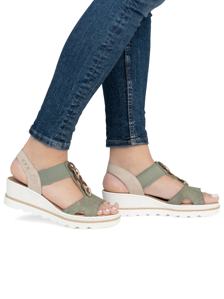 Rieker Womens Green Elasticated Shoes - Image 1 of 4