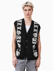 AllSaints Black Scripture Tank - Image 1 of 8