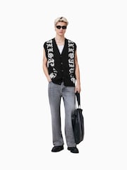 AllSaints Black Scripture Tank - Image 2 of 8
