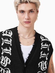 AllSaints Black Scripture Tank - Image 3 of 8