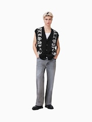 AllSaints Black Scripture Tank - Image 4 of 8