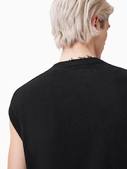 AllSaints Black Scripture Tank - Image 6 of 8