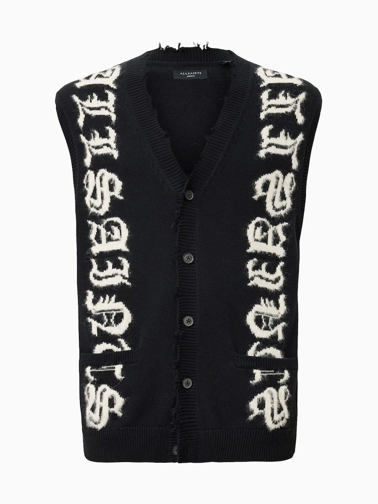 AllSaints Black Scripture Tank - Image 8 of 8