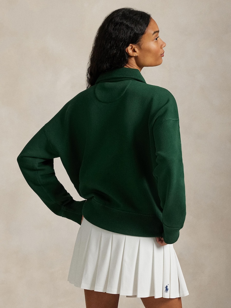 Polo Ralph Lauren Green Knit Half Zip Sweatshirt - Image 2 of 5 Polo Ralph Lauren Green Knit Half Zip Sweatshirt - Image 2 of 5
