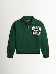 Polo Ralph Lauren Green Knit Half Zip Sweatshirt - Image 5 of 5