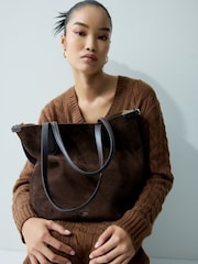 Polo Ralph Lauren Brown Bellport Suede Tote Bag - Image 7 of 7