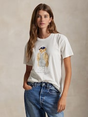 Polo Ralph Lauren White Knit T-Shirt - Image 1 of 5