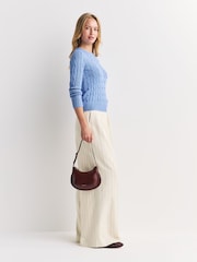 Polo Ralph Lauren Blue Julianna Long Sleeve Cable Knit Jumper - Image 4 of 7