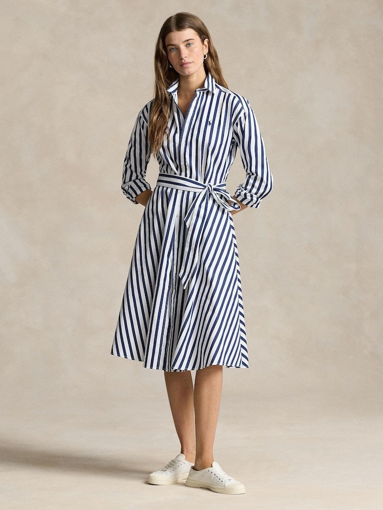 Polo Ralph Lauren Blue Long Sleeve Day Dress - Image 1 of 5