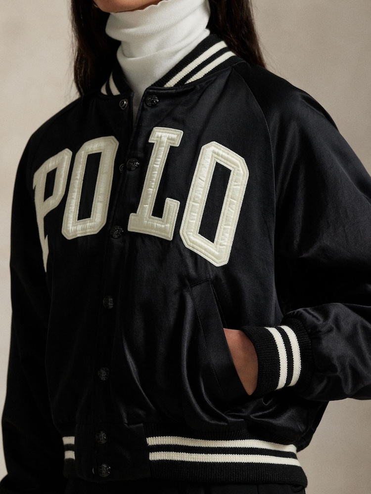 Polo Ralph Lauren Black Woven Bomber Jacket - Image 5 of 5 Polo Ralph Lauren Black Woven Bomber Jacket - Image 5 of 5