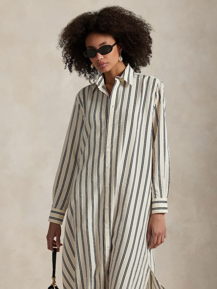 Polo Ralph Lauren White Woven Shirt Dress - Image 1 of 7