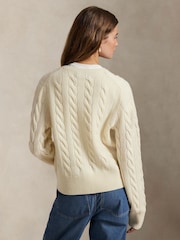 Polo Ralph Lauren Cream Cable Knit Cardigan - Image 2 of 5