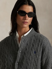 Polo Ralph Lauren Grey Sweater Bomber Coat - Image 4 of 5