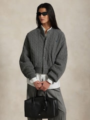 Polo Ralph Lauren Grey Sweater Bomber Coat - Image 5 of 5