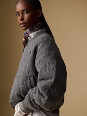 Polo Ralph Lauren Grey Sweater Bomber Coat - Image 7 of 8
