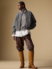 Polo Ralph Lauren Grey Sweater Bomber Coat - Image 8 of 8