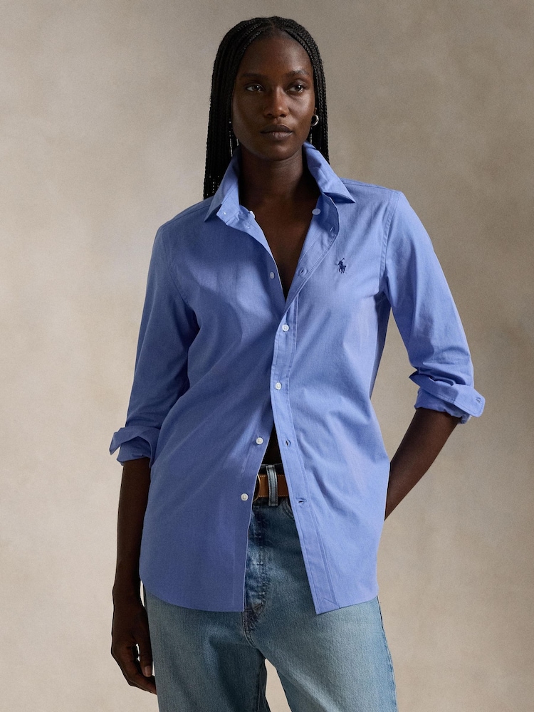 Polo Ralph Lauren Blue Long Sleeve Button Front Shirt - Image 1 of 4