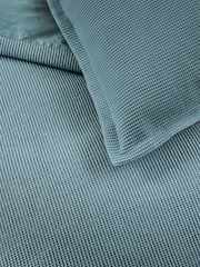 MADE.COM Marine Blue Waffle Duvet Cover and Pillowcase Set - Image 2 of 5