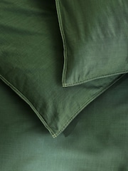 MADE.COM Forest Green Textured Duvet Cover and Pillowcase Set - Image 2 of 6