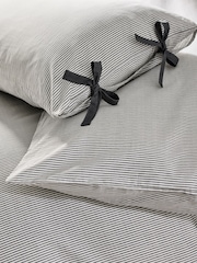 MADE.COM Grey Ansel Stripe 100% Cotton Duvet Cover and Pillowcase Set - Image 2 of 5