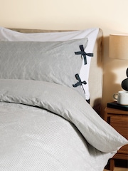 MADE.COM Grey Ansel Stripe 100% Cotton Duvet Cover and Pillowcase Set - Image 3 of 5