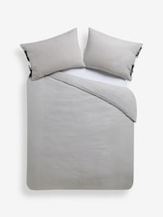 MADE.COM Grey Ansel Stripe 100% Cotton Duvet Cover and Pillowcase Set - Image 5 of 5