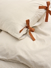 MADE.COM Natural Ansel Stripe 100% Cotton Duvet Cover and Pillowcase Set - Image 1 of 5