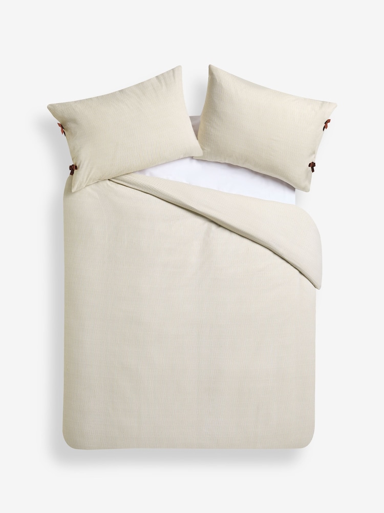 MADE.COM Natural Ansel Stripe 100% Cotton Duvet Cover and Pillowcase Set - Image 5 of 5