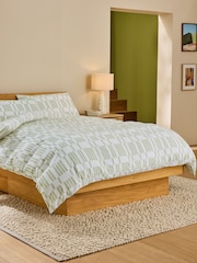 MADE.COM Green Avery 100% Cotton Duvet Cover and Pillowcase Set - Image 2 of 5