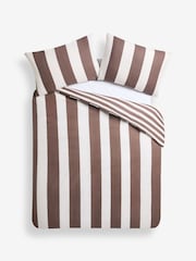 MADE.COM Chocolate Brown Donni Wide Stripe 100% Cotton Duvet Cover and Pillowcase Set - Image 5 of 5