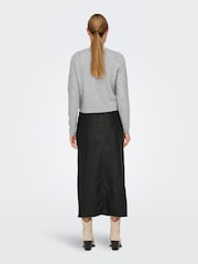 JDY Grey Crew Neck Knitted Cardigan - Image 2 of 6