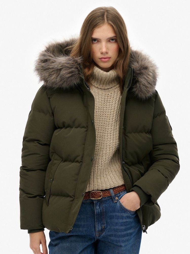 Superdry Green Everest 5 Baffle Puffer Jacket - Image 1 of 7 Superdry Green Everest 5 Baffle Puffer Jacket - Image 1 of 7