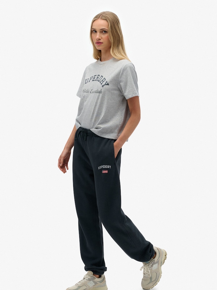 Superdry Blue ATH Essential Boyfriend Joggers - Image 2 of 6
