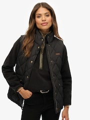 Superdry Black Sports Puffer Gilet - Image 1 of 7