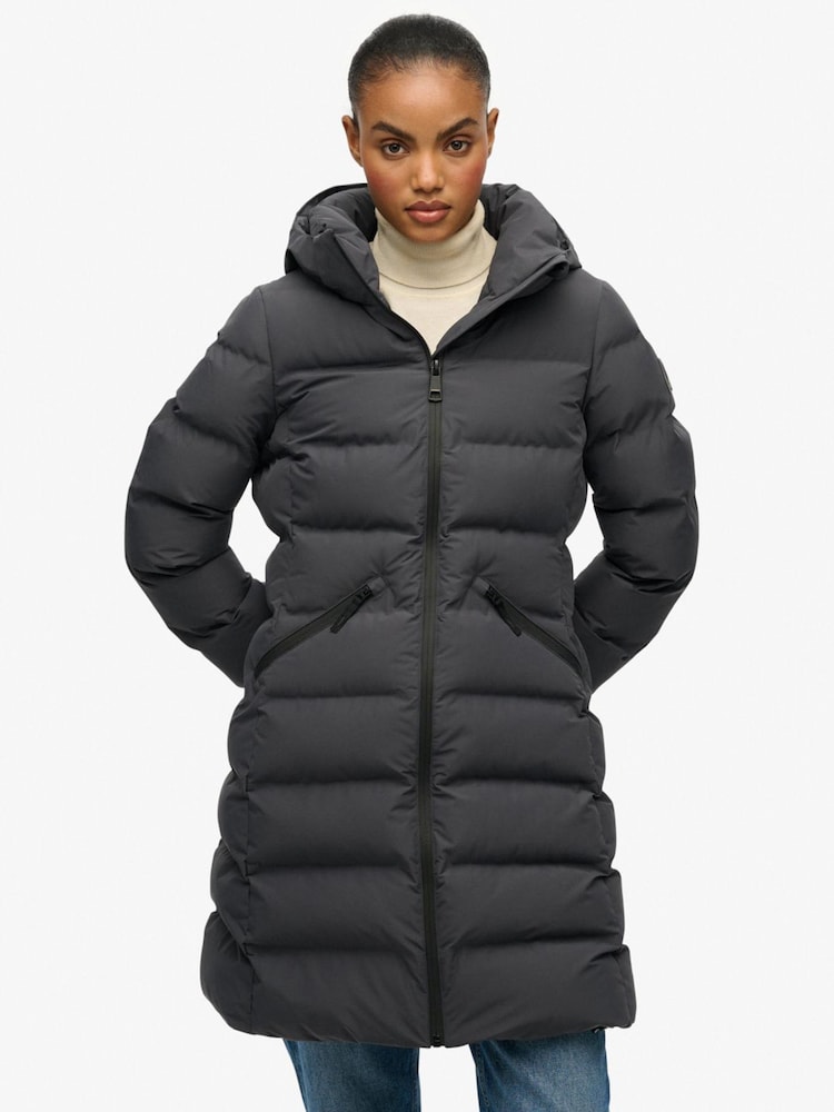 Superdry Grey City Mid Padded Jacket - Image 1 of 7 Superdry Grey City Mid Padded Jacket - Image 1 of 7