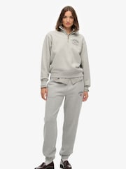 Superdry Grey ATH Essential Boyfriend Joggers - Image 2 of 6