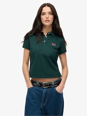 Superdry Green Ath Essential Graphic Polo Shirt - Image 1 of 3