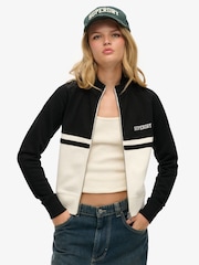 Superdry Black Athletic Essential Zip Through Track Sweat Top - Image 1 of 5