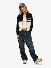 Superdry Black Athletic Essential Zip Through Track Sweat Top - Image 2 of 5